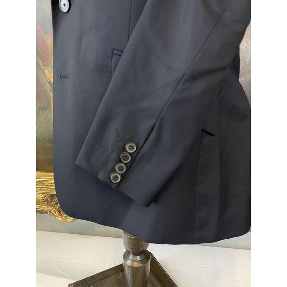 Reiss 40R Black Mohair Wool Pindot Textured Minimal Structure 2Btn Blazer Jacket - Picture 9 of 10